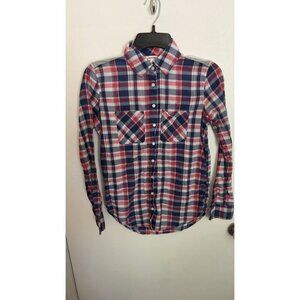 Aeropostale Plaid Button Down Long Sleeve XS Cowgirl Rodeo Rockabilly Country